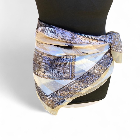 Cream Satin Venice Scarf - Picture 7 of 8